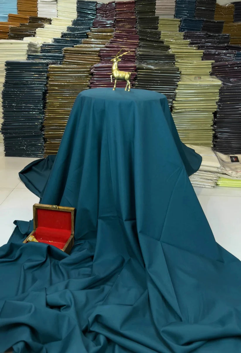 Kaptan Blue 4 Season Fabric - Soft Wash n Wear By Zaib Outfits