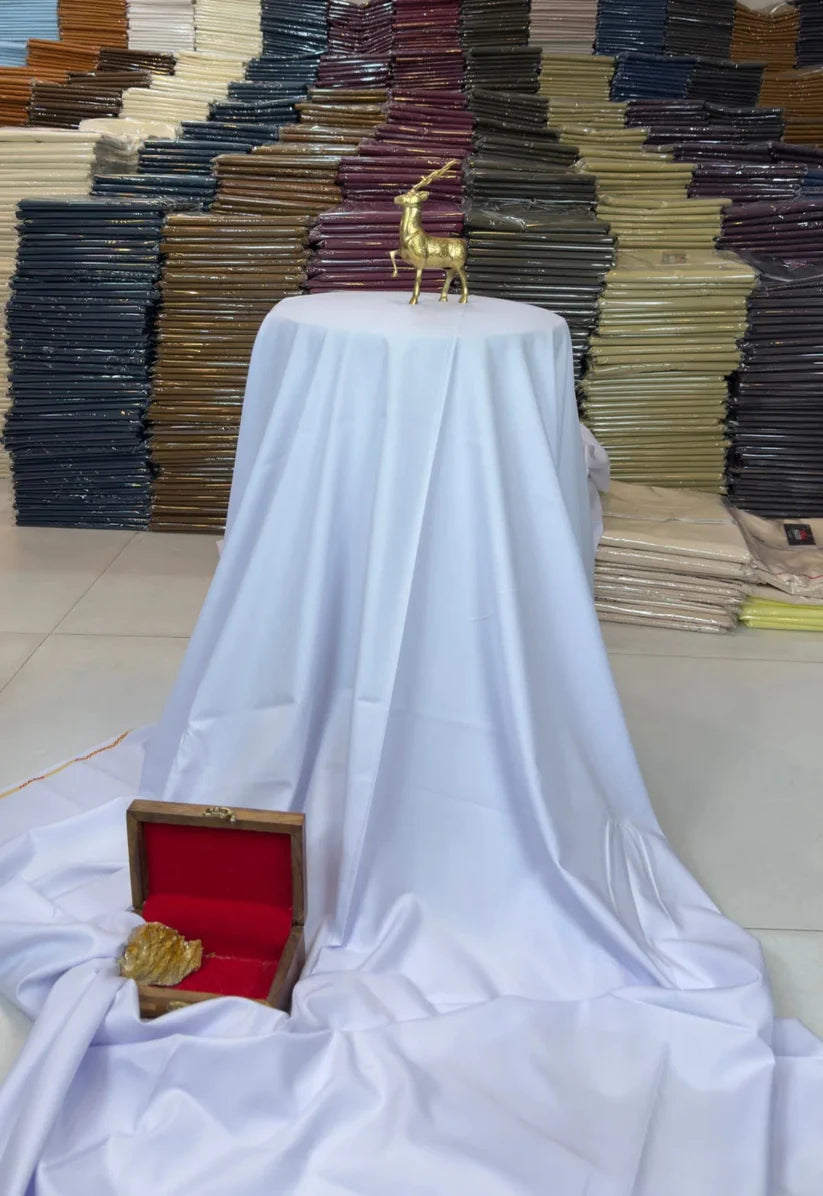 Pure White 4 Season Fabric - Soft Wash n Wear By Zaib Outfits