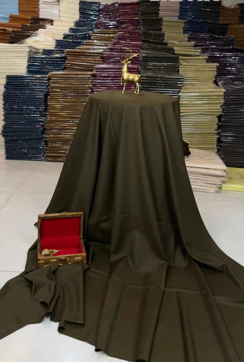 Elite Brown 4 Season Fabric - Soft Wash n Wear By Zaib Outfits