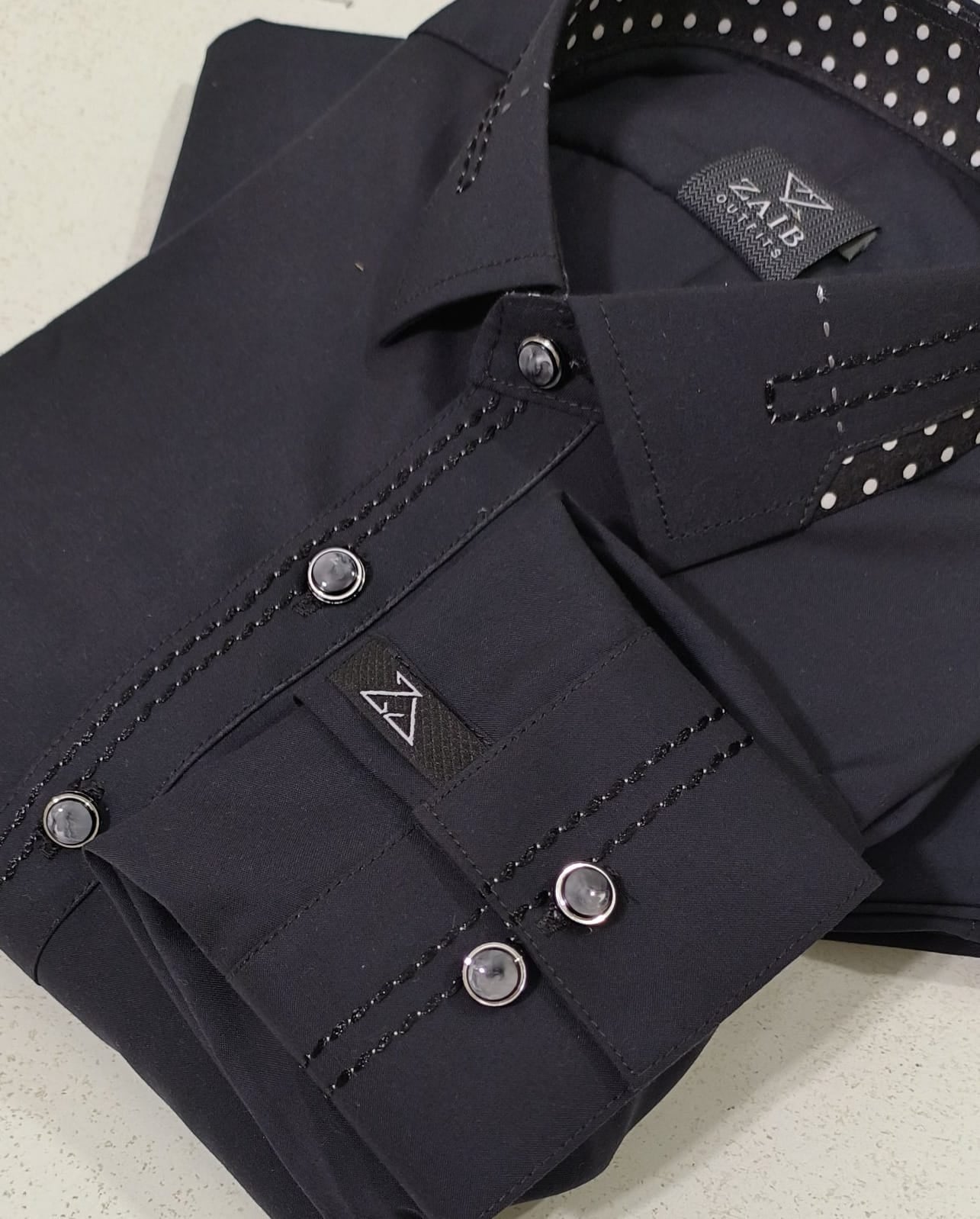 Latest Stitched All Season Dark Gray color Suit in Wash & Wear Stuff