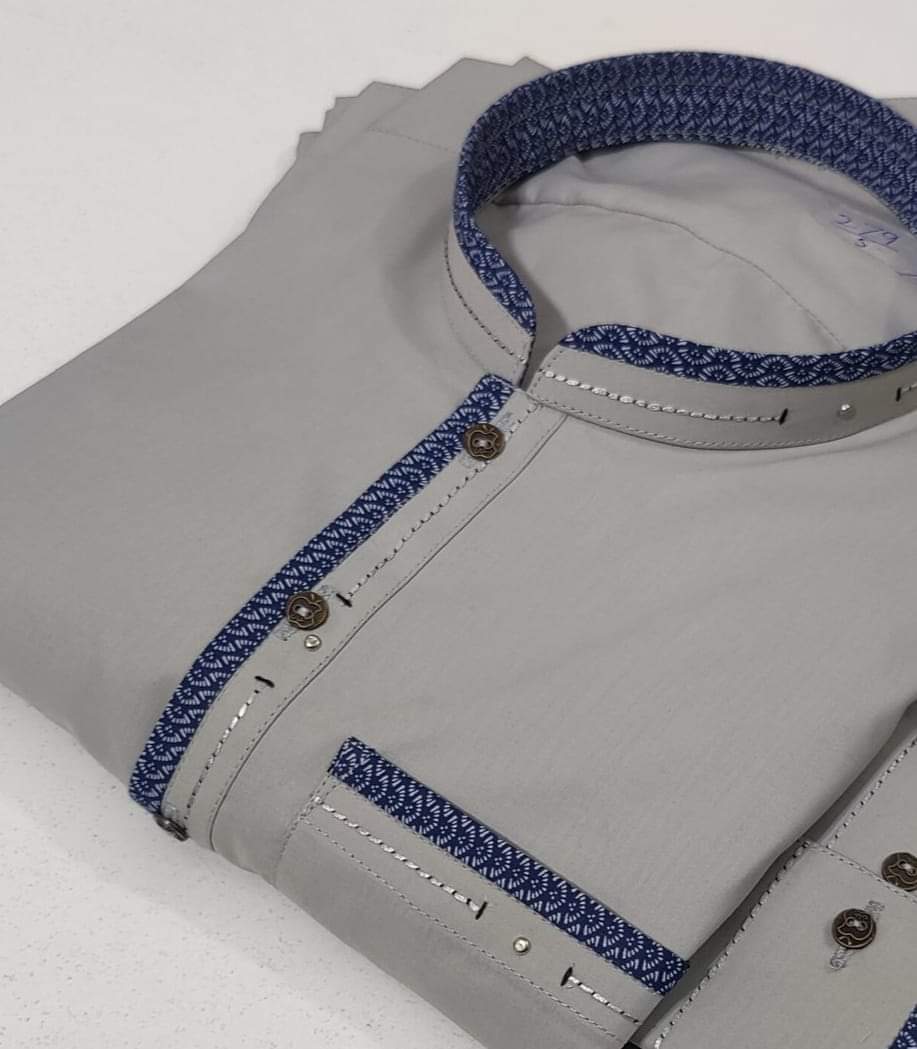 Stitched All Season Gray Shade Suit in Wash & Wear Stuff