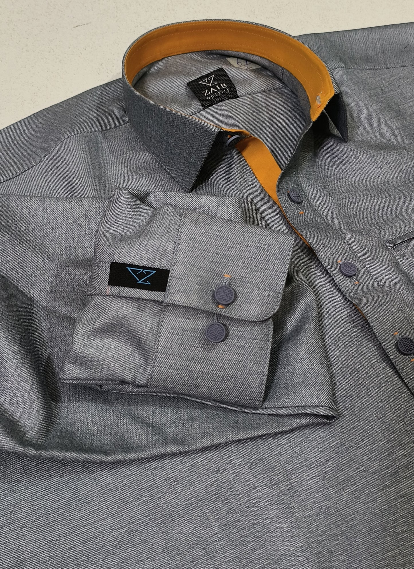 Silver Gray Latest Stitched Suit in Wash & Wear Stuff