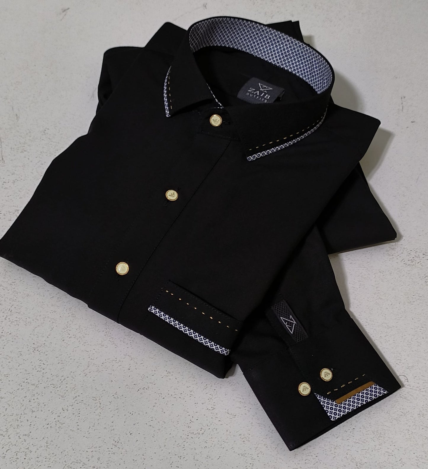 Latest Stitched All Season Jutt Black color Suit in Wash & Wear Stuff