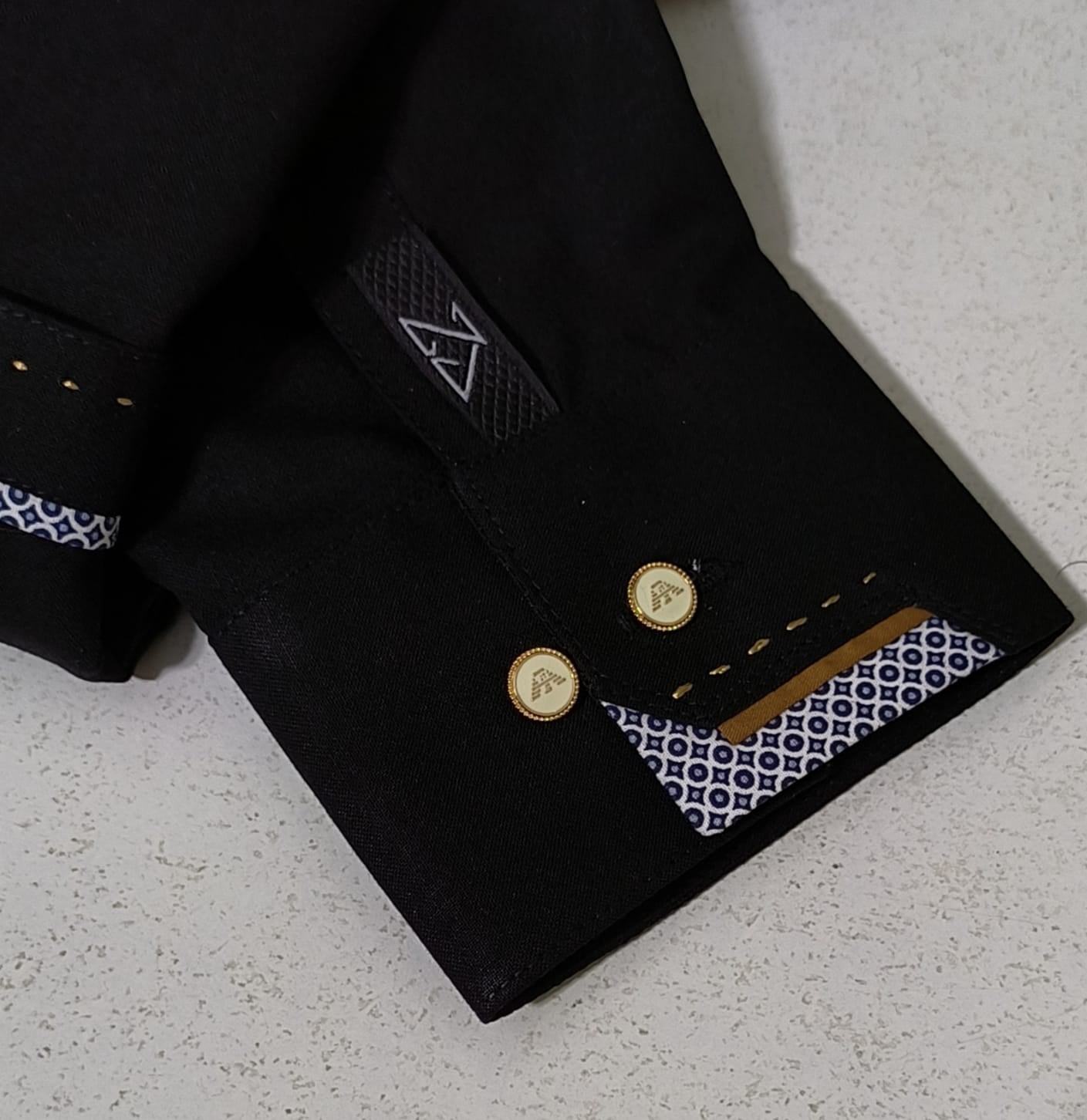 Latest Stitched All Season Jutt Black color Suit in Wash & Wear Stuff