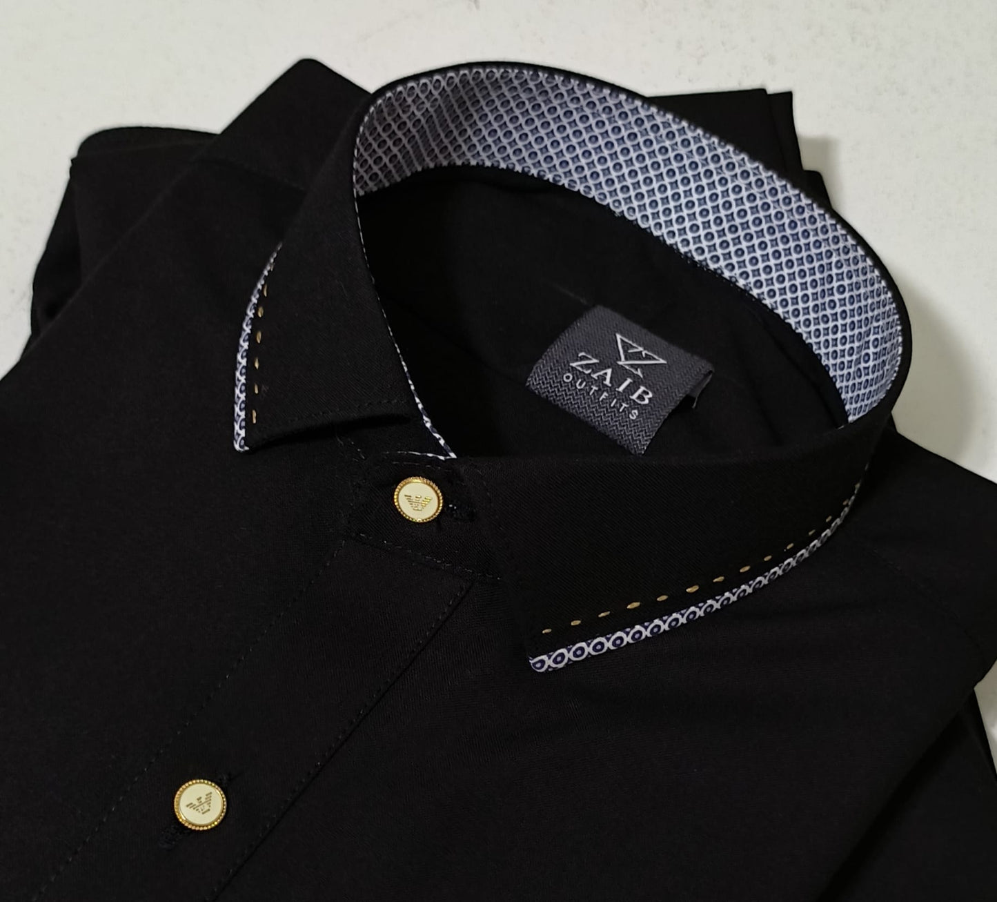 Latest Stitched All Season Jutt Black color Suit in Wash & Wear Stuff