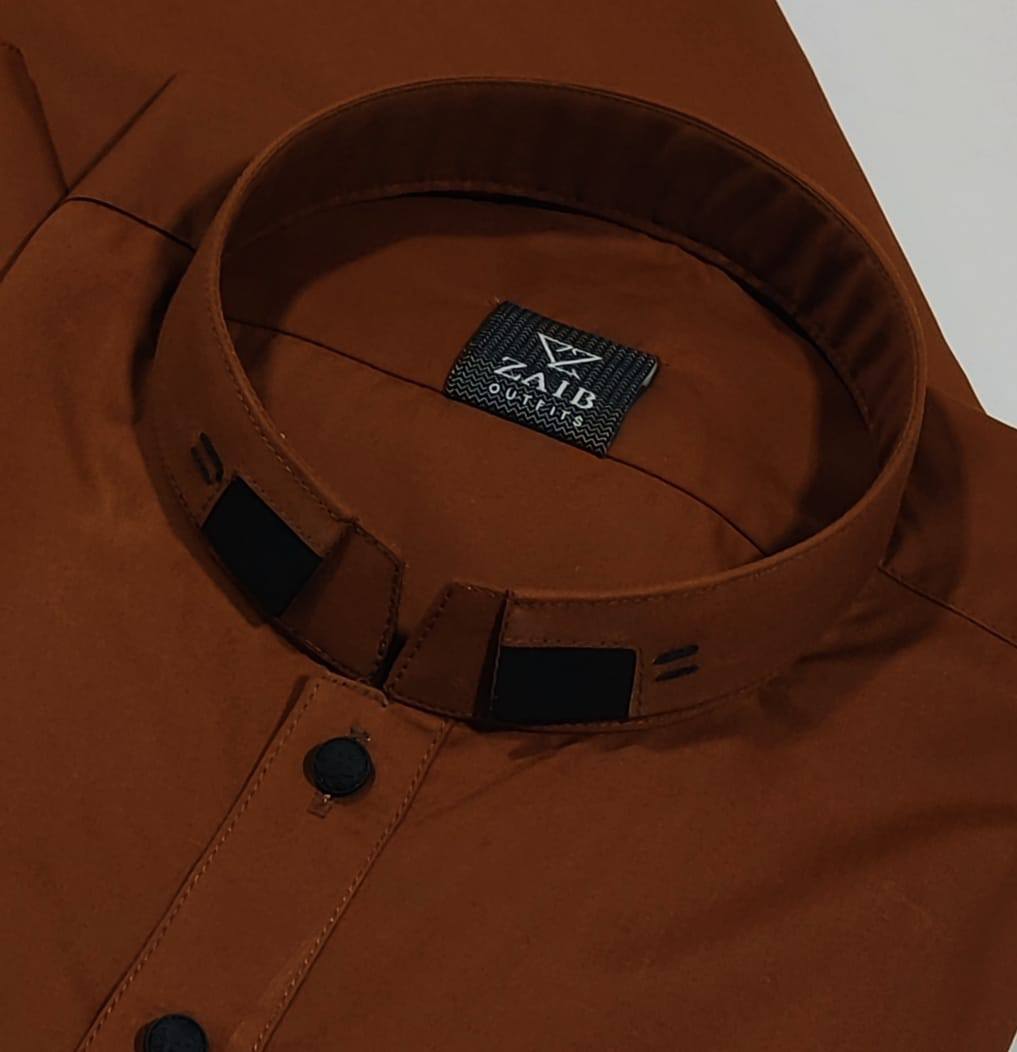 All Season Dark Orange color Suit in Wash & Wear High Quality Stuff