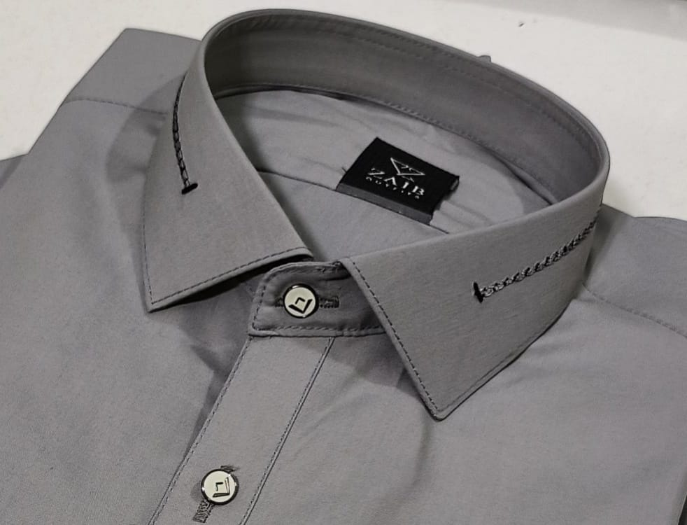 Latest Stitched Gray Double Pocket Suit in Wash & Wear Stuff