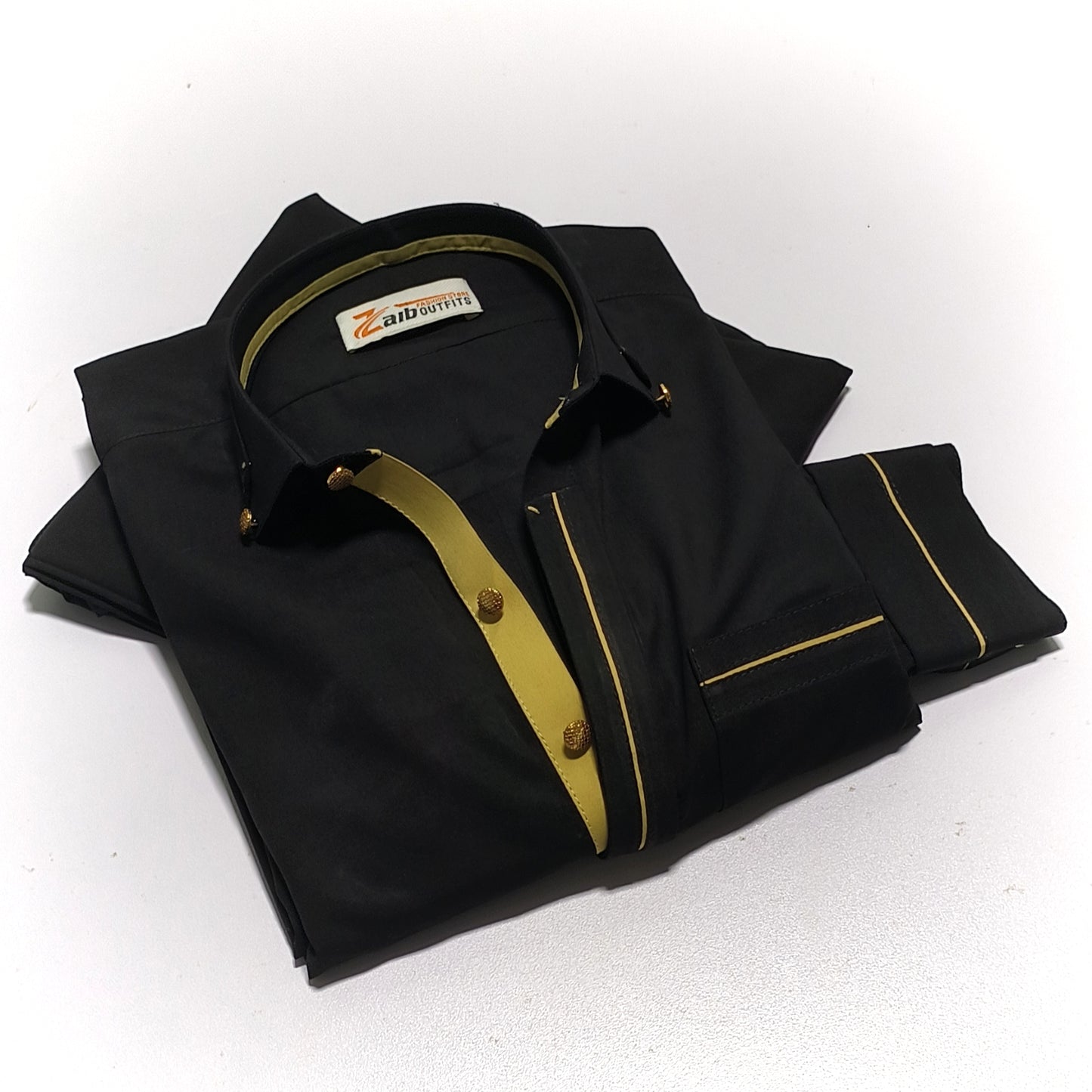 Jatt Black SHAHI đź‘‘ Design Suit in Wash & Wear Stuff