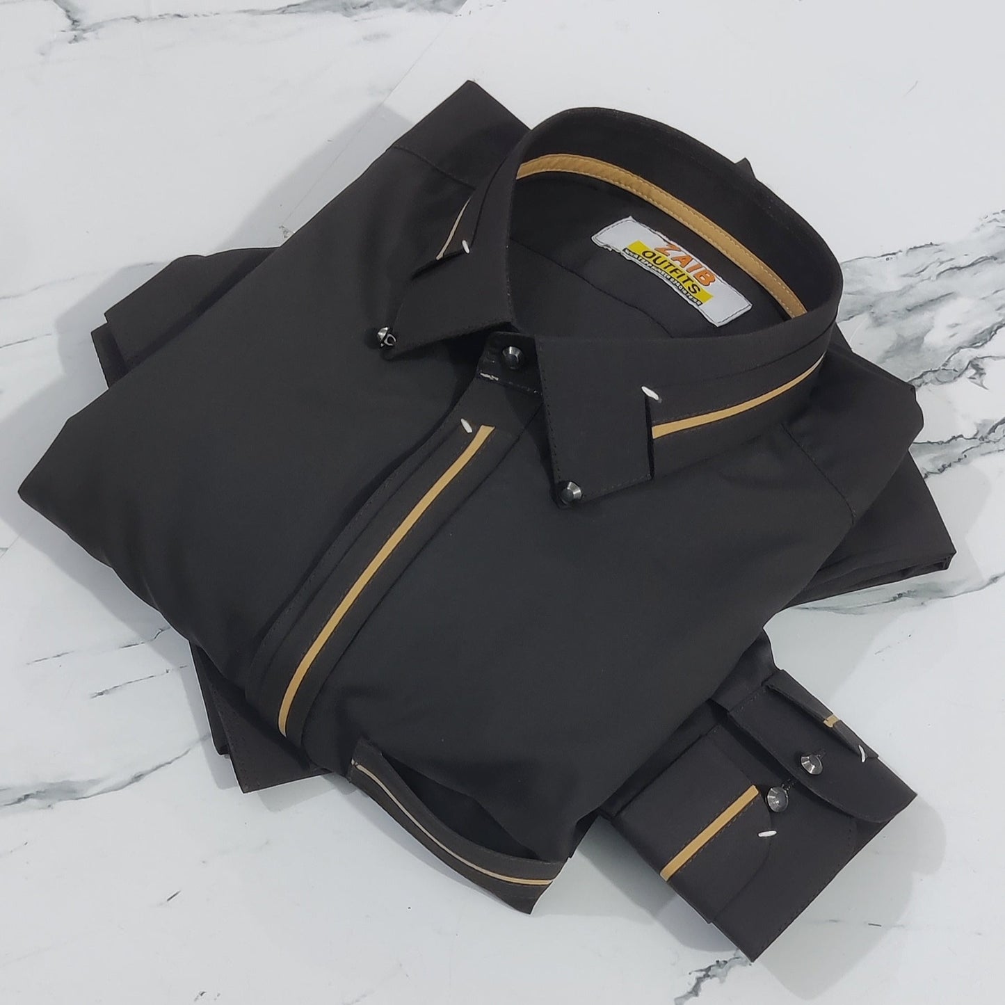 Latest Stitched All Season Black color Suit in Wash & Wear Stuff