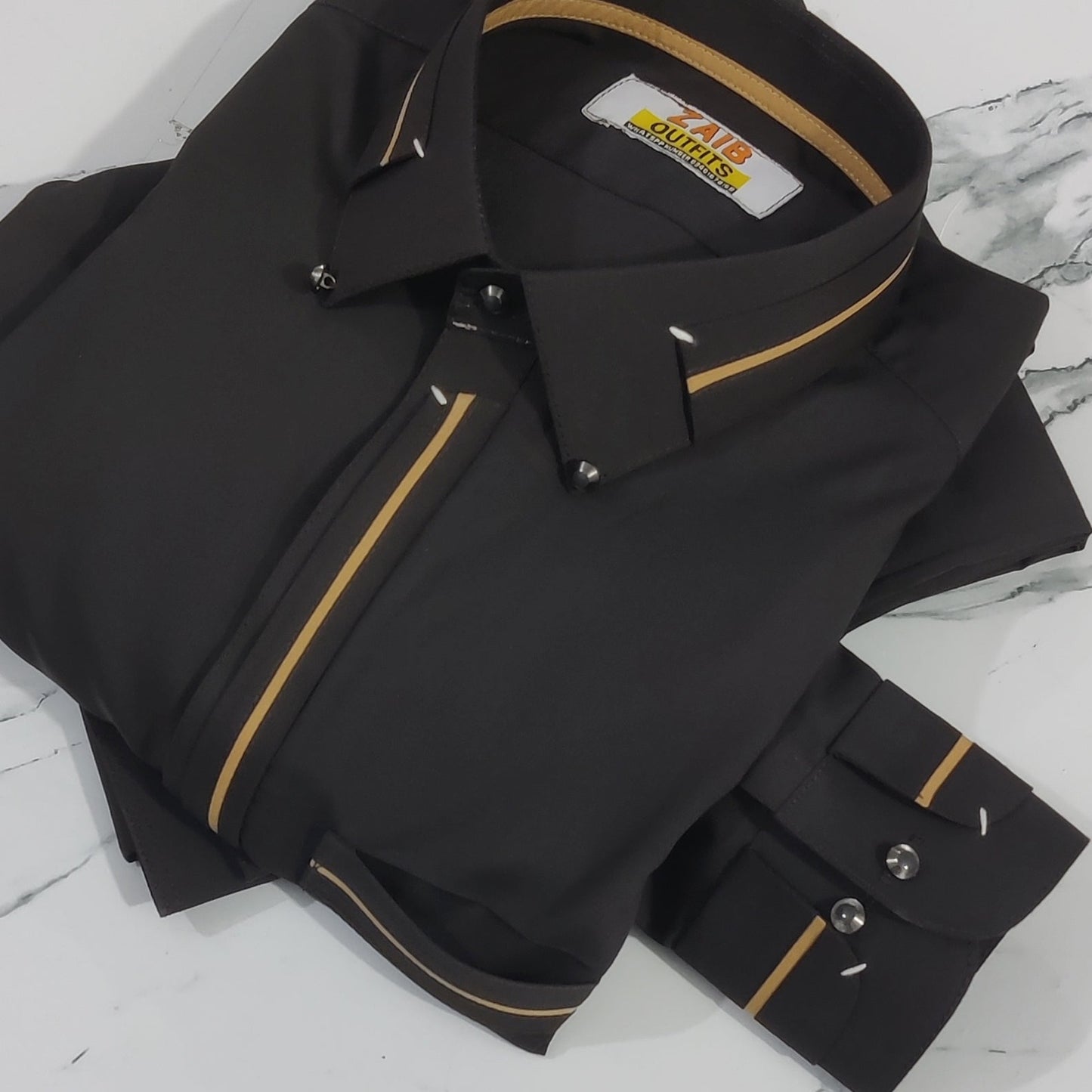 Latest Stitched All Season Black color Suit in Wash & Wear Stuff