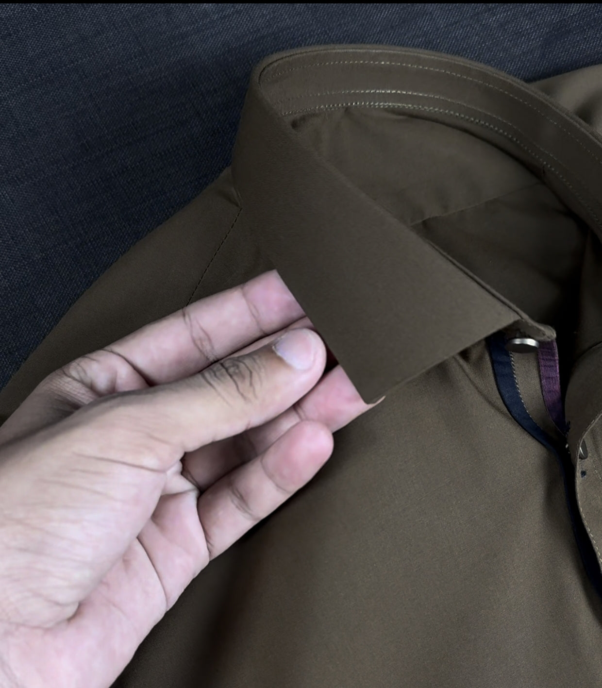 Brown Camel Decent Color Stitched Suit in Wash & Wear Stuff