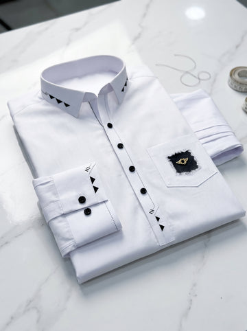 Pure White Suit in Wash & Wear High Quality Stuff
