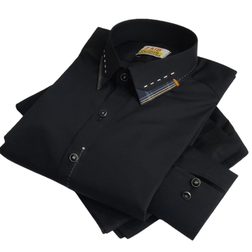 Stitched All Season Jutt Black Suit in Wash & Wear Stuff