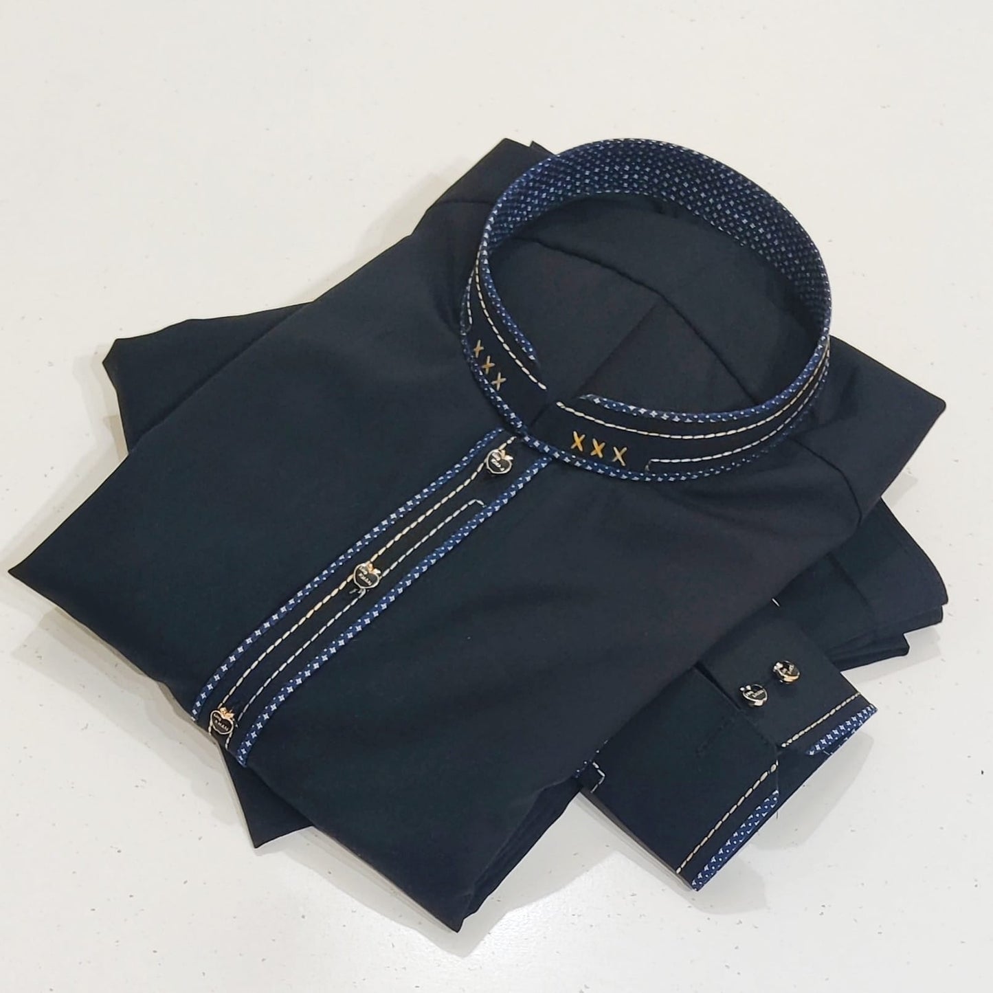 Stitched All Season Jutt Black Suit in Wash Wear Stuff – ZAIB