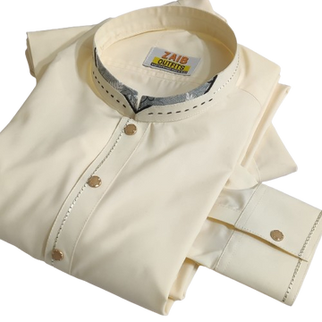 Attractive Stitched All Season Cream Color Suit in Wash & Wear Stuff