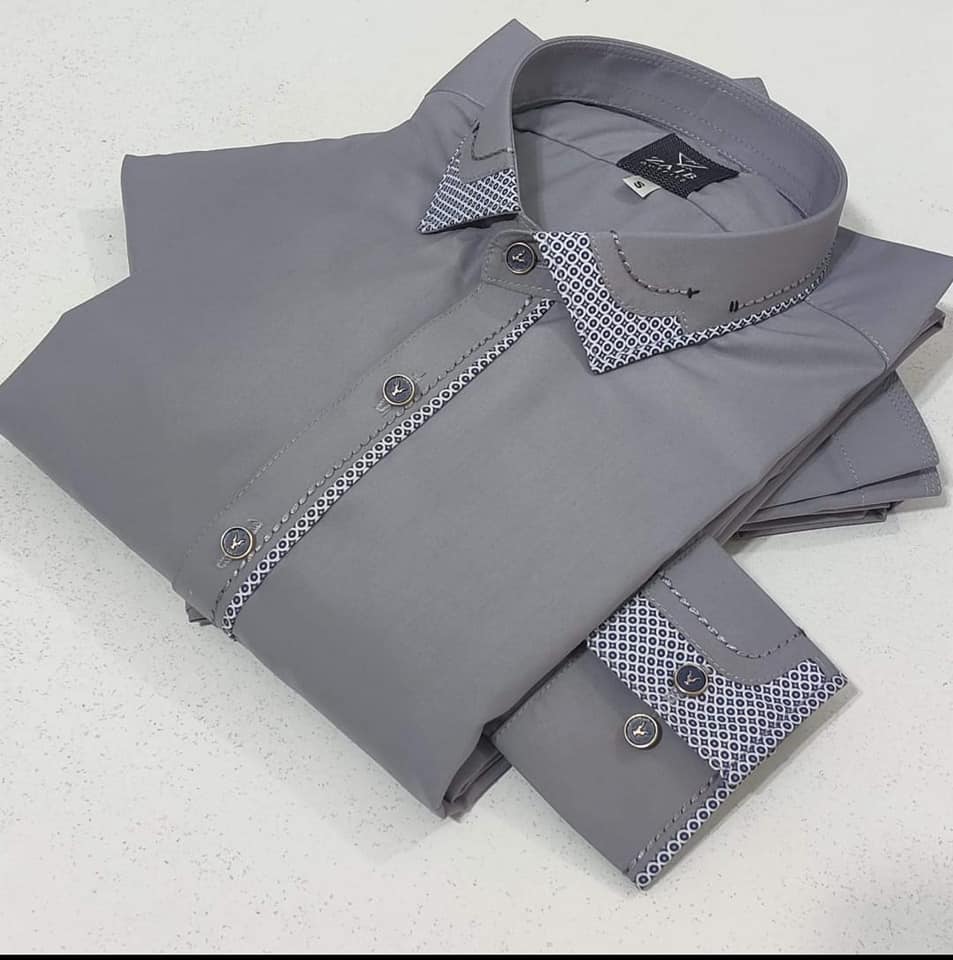 Latest Stitched All Season Gray color Suit in Wash & Wear Stuff