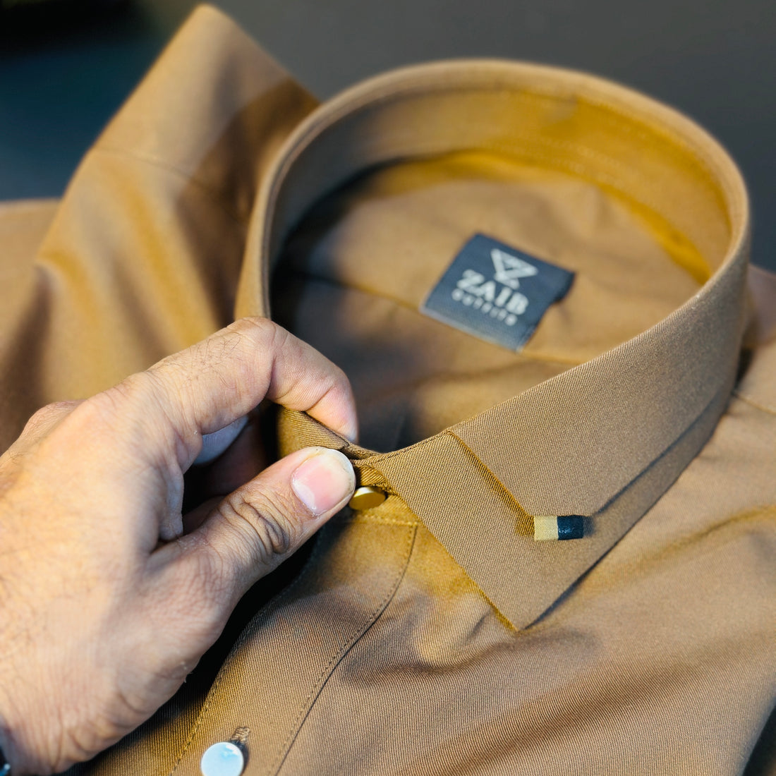 Mustered Suit in Wash n Wear Fabric with Double Colar Style