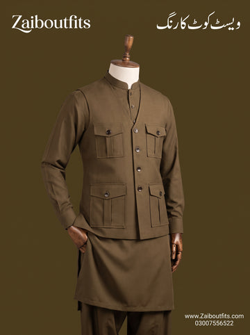 Winter Stuff Shalwar Kameez with Waistcoat 3pc Article 🔥