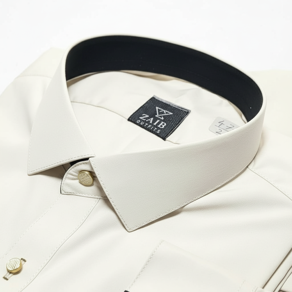 Premium Quality off white Stitched Suit in Wash & Wear Stuff