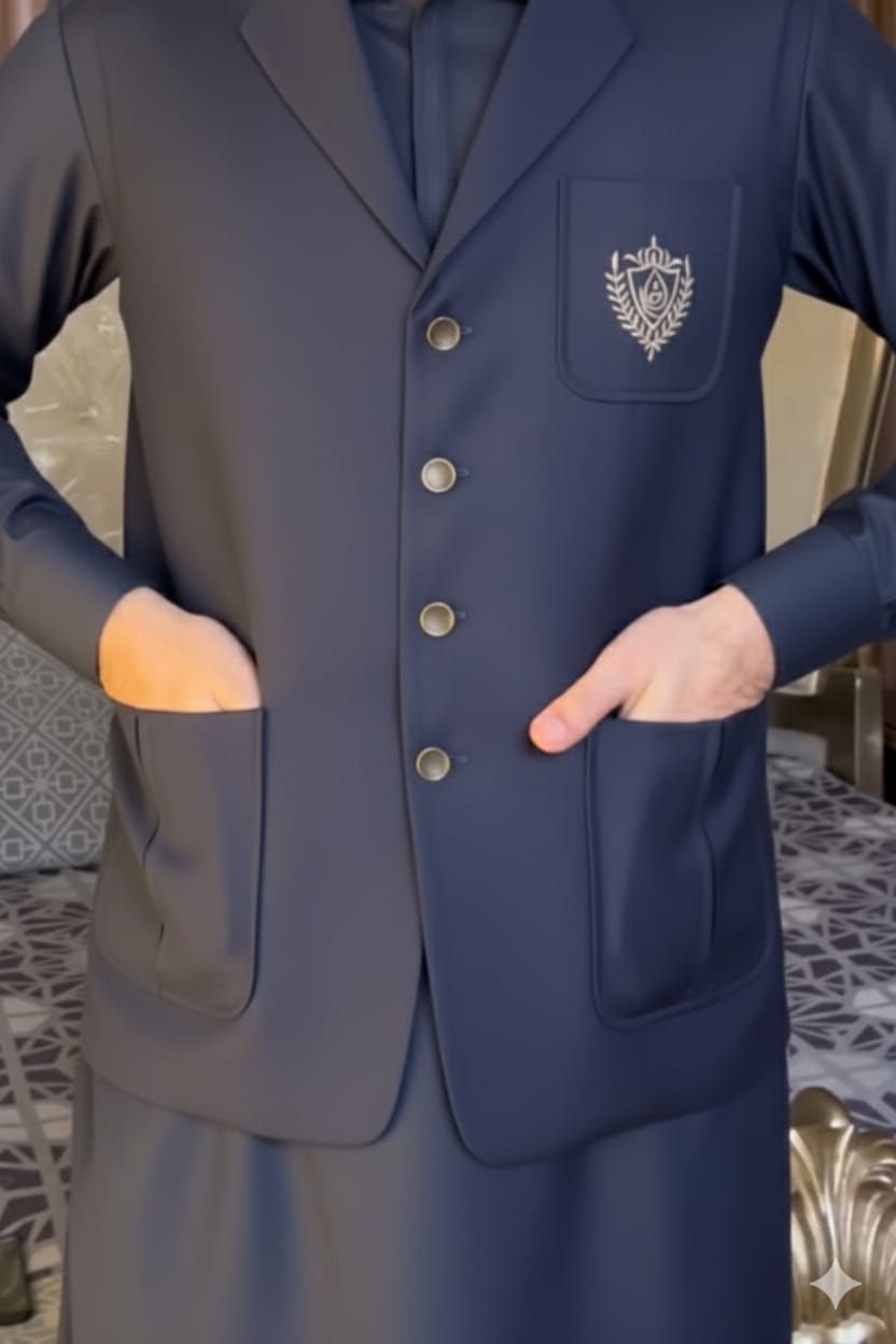 Tropical Important Fabric Best For Winter Season Most Premium Navy Blue Color