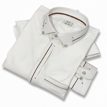 Latest Stitched Off White color Suit in Wash & Wear Stuff