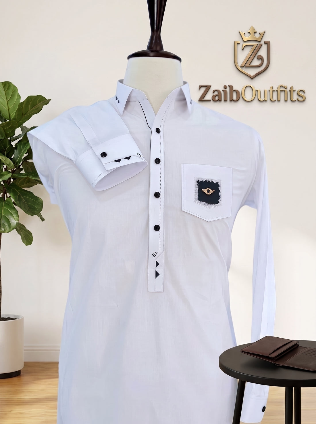 Pure White Suit in Wash & Wear High Quality Stuff