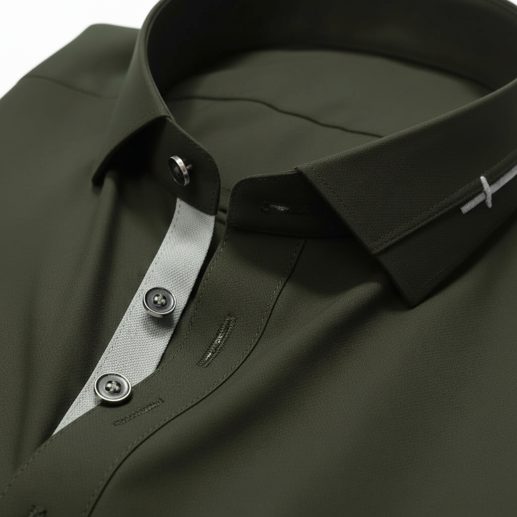 Olive Green Stitched Suit in Wash & Wear Stuff