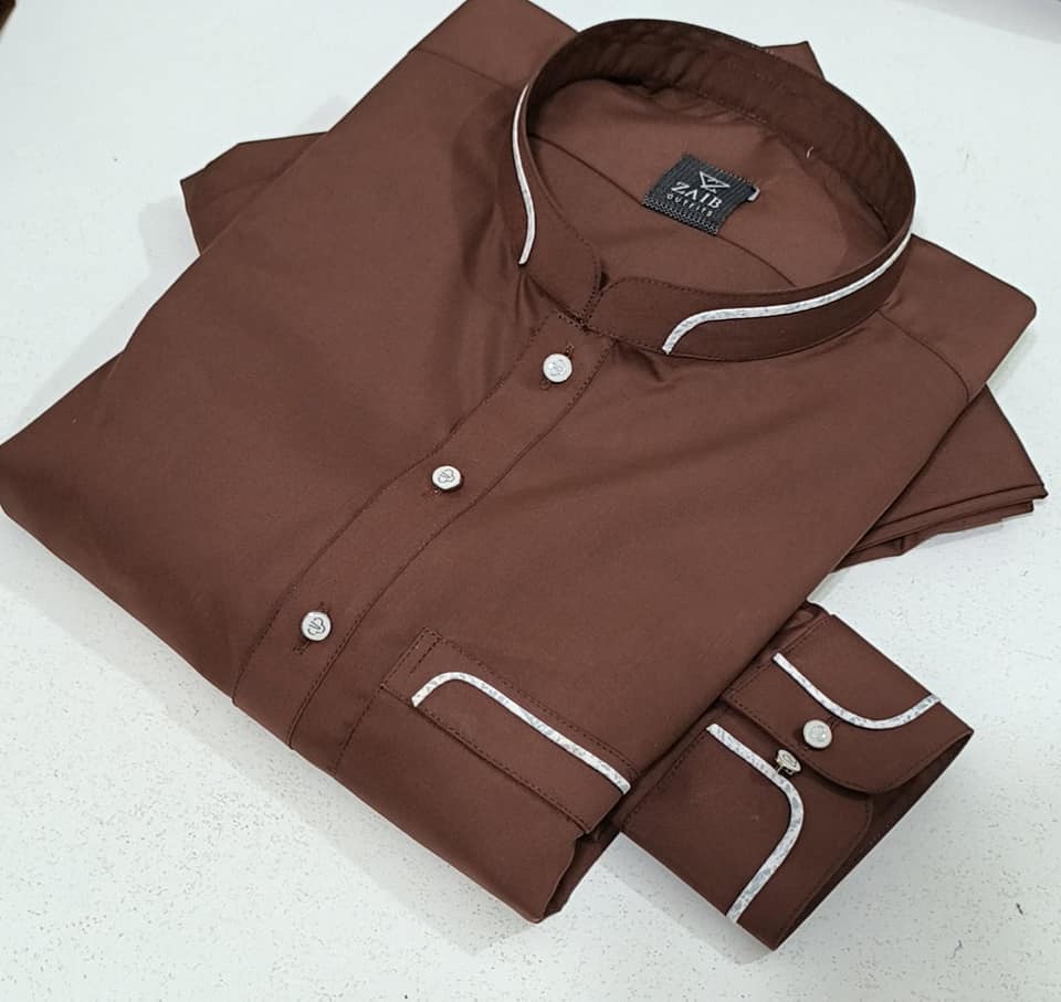 Latest Stitched All Season chocolate brown color Suit in Wash & Wear Stuff