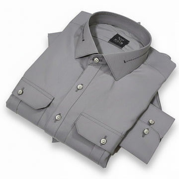 Latest Stitched Gray Double Pocket Suit in Wash & Wear Stuff