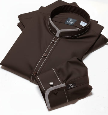 Brown Stitched Suit in Wash & Wear Stuff