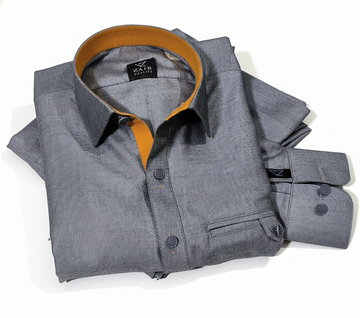 Silver Gray Latest Stitched Suit in Wash & Wear Stuff