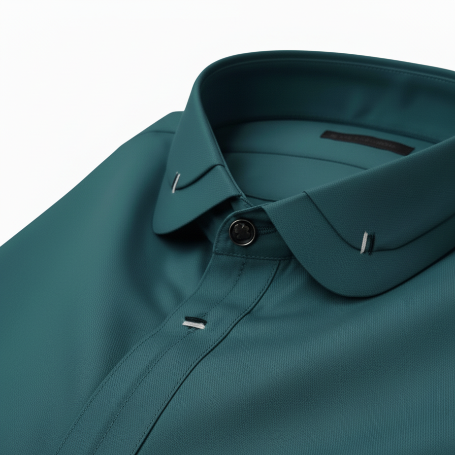 Green Trending Double colar Stitched Suit in Wash & Wear Stuff