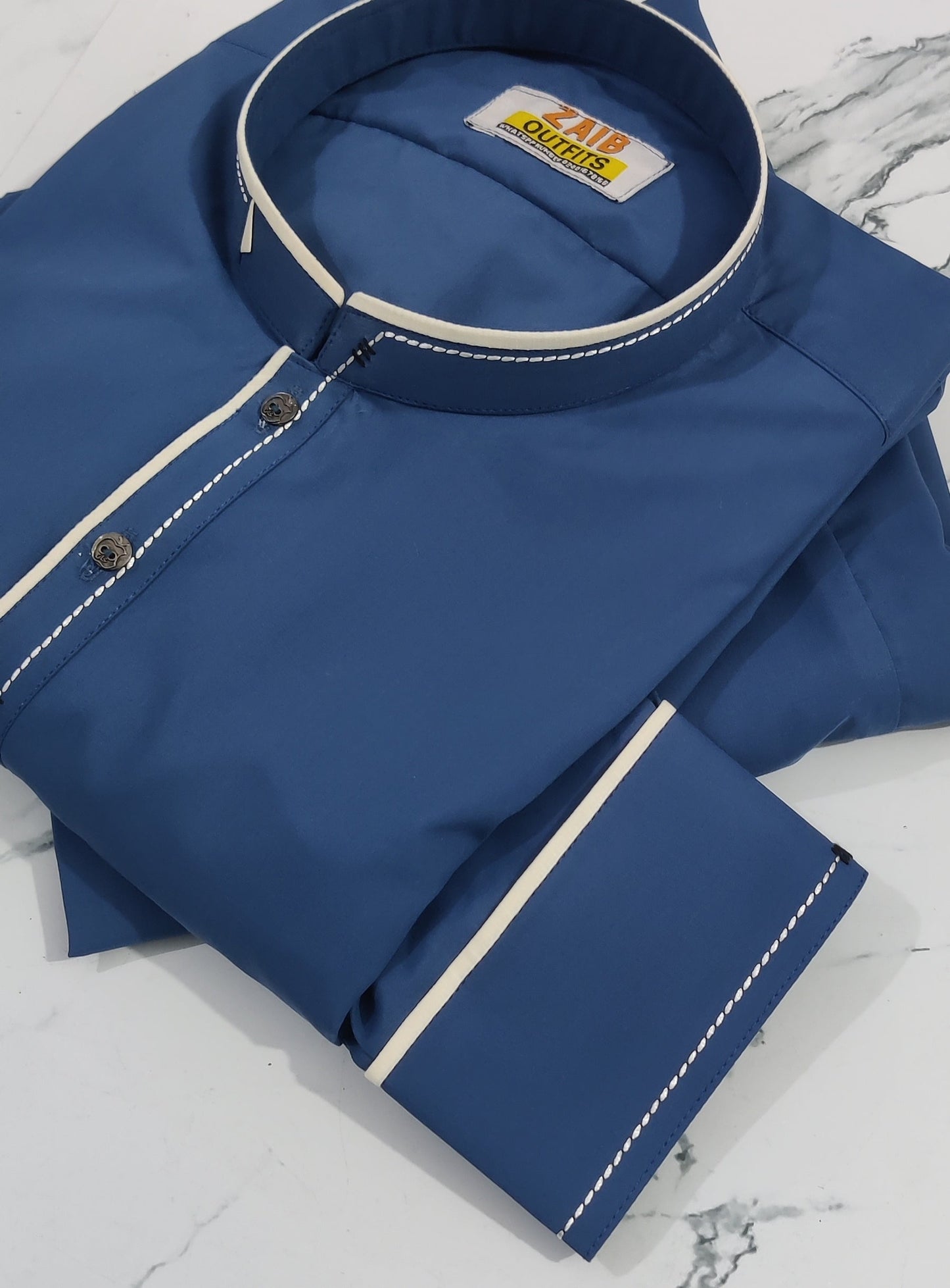 Latest Stitched All Season Royal Blue Shade Suit in Wash & Wear Stuff