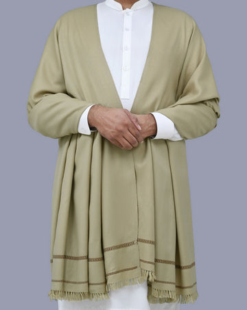 Gents Gray Plain 100% Wool Shawl