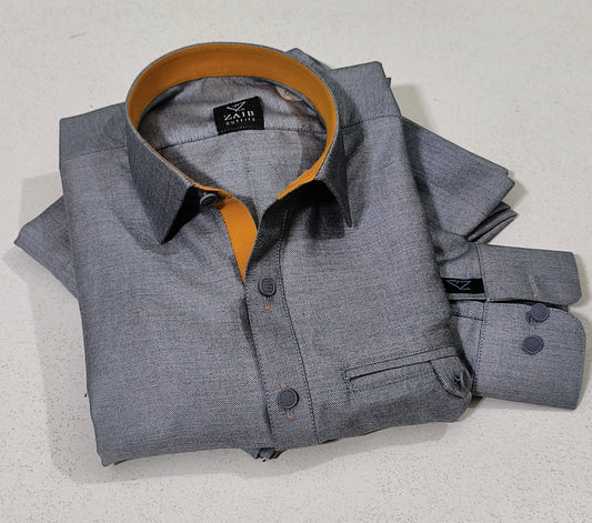 Silver Gray Latest Stitched Suit in Wash & Wear Stuff