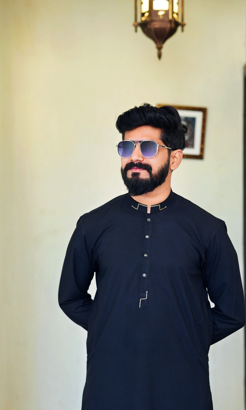 PREMIUM 🔥 STITCHED SHALWAR KAMEEZ WITH BAN WITH GOLDEN STRIP