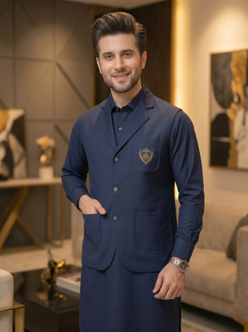 Navy Blue Premium Quality Imported Stuff 3Pc Article