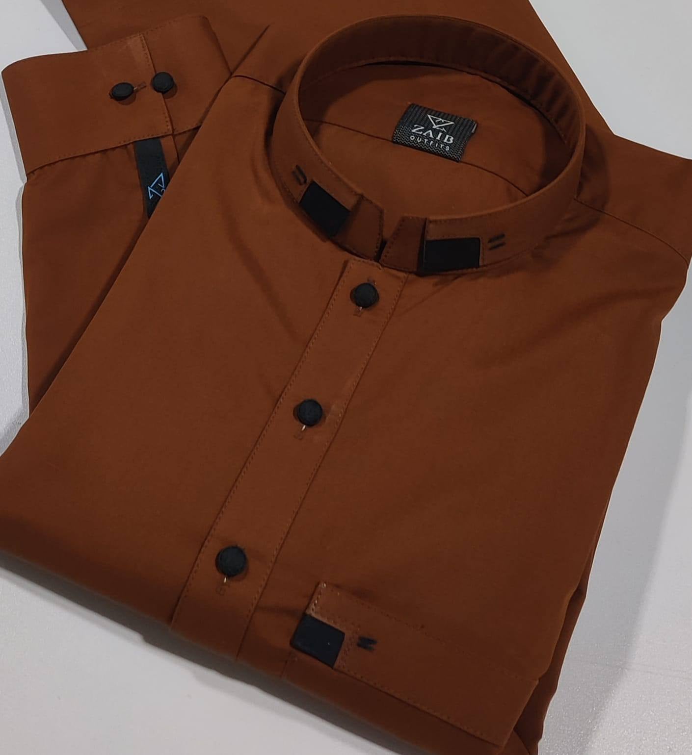 All Season Dark Orange color Suit in Wash & Wear High Quality Stuff