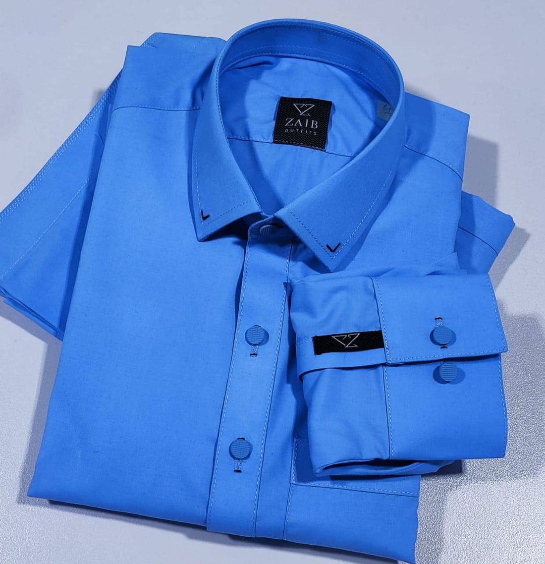 All Season Sky Blue color Suit in Wash & Wear High Quality Stuff