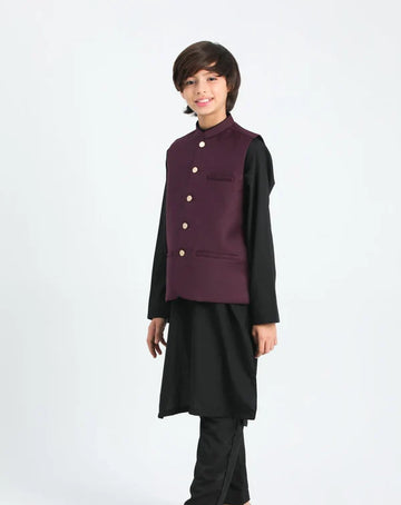 Burgundy on Black - Kidswear - 3PC