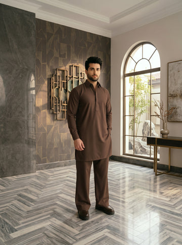 Trendy Brown Premium Classic Fit Shalwar Kameez for Men