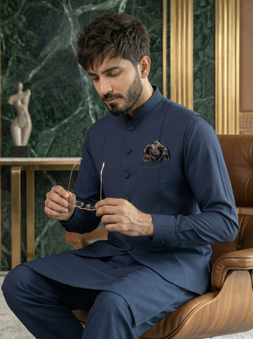 Navy Blue Premium Quality Imported Stuff 3Pc Article