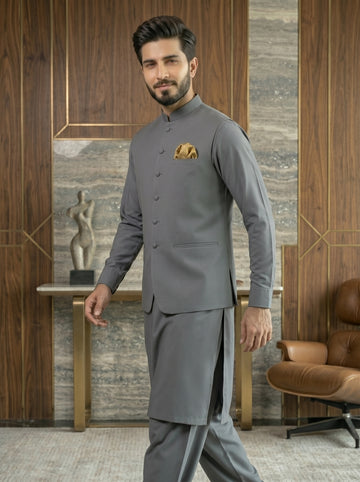Light Gray Color Premium Quality Imported Stuff 3Pc Article