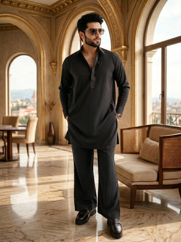 Black 🔥 Premium Classic Fit Shalwar Kameez for Men