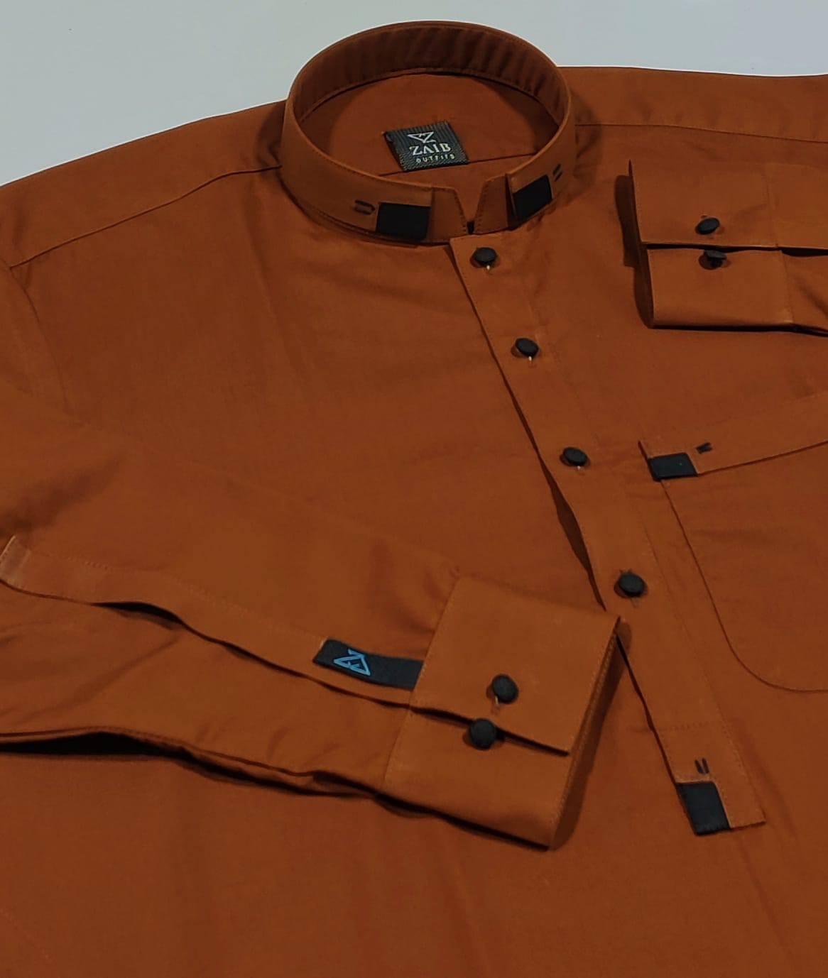 All Season Dark Orange color Suit in Wash & Wear High Quality Stuff