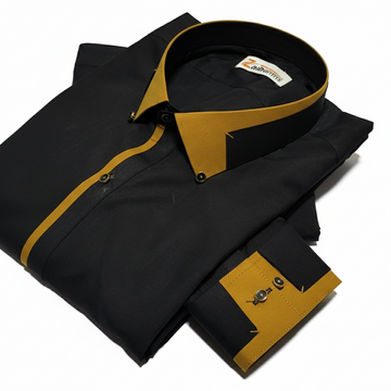 Black Suit with Mustered Collar Style Premium Shalwar Kameez suit 🔥