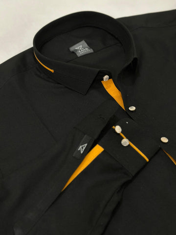 Latest Stitched Black Suit in Wash & Wear Stuff