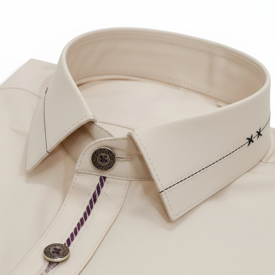 Stitched All Season Light Pink Cotton stuff Suit in Wash & Wear Stuff