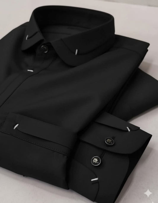 Pure Black High Quality Stitched Suit in Wash & Wear Stuff