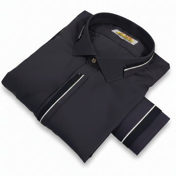 Latest Stitched All Season Dark Gray color Suit in Wash & Wear Stuff